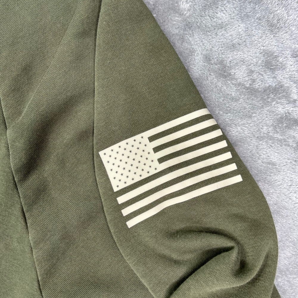 Under Armour Freedom Rival Hoodie Mens XL Green Fleece American Flag Graphic - Picture 4 of 12